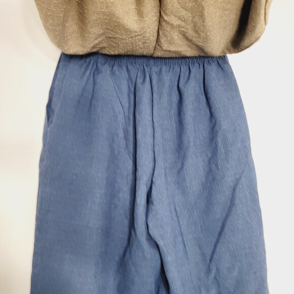 Vintage Classic Editions 2 Pairs Brown & Blue Elastic Waist Straight Leg Pant S - Picture 9 of 16